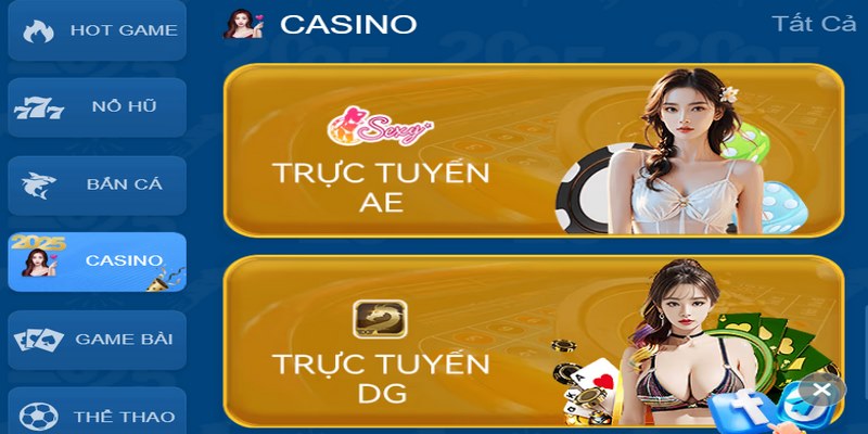 Casino trực tuyến chuyên nghiệp, hội tụ đầy đủ những game bài kinh điển