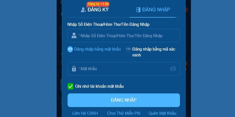 Hội viên điền thông tin đầy đủ và hoàn tất đăng nhập 58WIN
