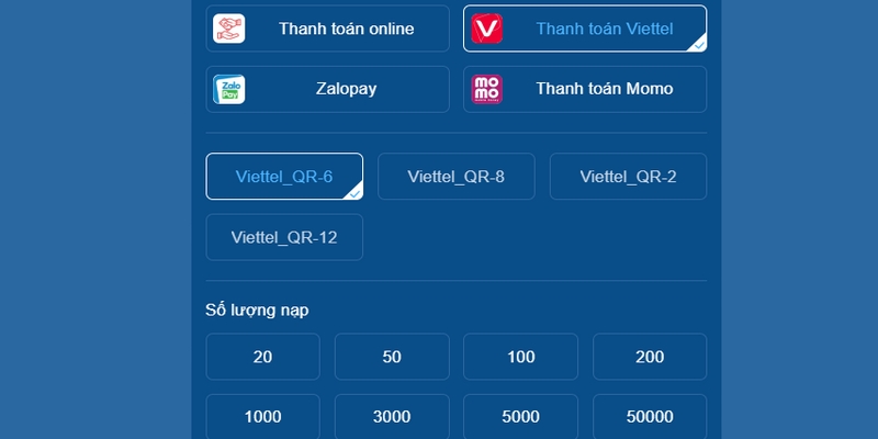 Điền thông tin chính xác khi anh em thực hiện nạp tiền vào trang game
